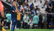In this file photo taken on December 18, 2022 Argentina's coach Lionel Scaloni watches his players from the touchline during the Qatar 2022 World Cup football final match between Argentina and France at Lusail Stadium in Lusail, north of Doha. (Photo by FRANCK FIFE / AFP)
 