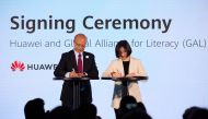 Huawei and the Institute for Lifelong Learning officials at the Digital Talent Summit.