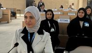 Permanent Representative of Qatar to the United Nations in Geneva H E Dr. Hind Abdul Rahman Al Muftah taking part in the panel discussion.