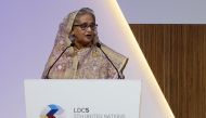 Prime Minister of Bangladesh Sheikh Hasina Wazed speaks during the 5th Conference on the Least Developed Countries (LDC5) speaks at fifth United Nations Conference on the Least Developed Countries (LDC5)in Doha, on March 5, 2023.Photo by KARIM JAAFAR / AFP