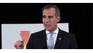 Former Los Angeles Mayor Eric Garcetti. File photo / AFP