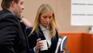 US actress Gwyneth Paltrow exits the courtroom during a lunch break on March 30, 2023 in Park City, Utah. (Photo by Rick Bowmer / POOL / AFP)