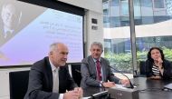 Austrian Diplomat H E Valentin Inzko (left) with Professor Sultan Barakat at HBKU’s College of Public Policy event.
