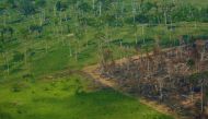 File Photo: An aerial view shows a deforested plot of the Amazon rainforest in Rondonia State, Brazil September 28, 2021. (REUTERS/Adriano Machado)