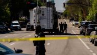 Police tape surrounds the Old National Bank after a gunman opened fire on April 10, 2023 in Louisville, Kentucky. Michael Swensen/Getty Images/AFP 