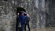 US President Joe Biden visits Carlingford Castle, in Carlingford, on April 12, 2023, during a four day trip to Northern Ireland and Ireland for the 25th anniversary commemorations of the 