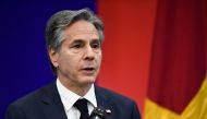 US Secretary of State Antony Blinken speaks at a news conference at the US Embassy Annex in Hanoi on April 15, 2023. (Photo by Nhac Nguyen / AFP)