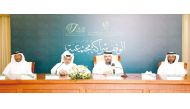 Dr. Sheikh Khalid bin Mohammed bin Ghanim Al Thani, Director General of the General Department of Endowments (second right), with other official during a press conference. 