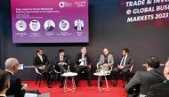 Officials taking part in the joint panel discussion at Hannover Messe 2023.