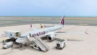 Qatar Airways Boeing 737 MAX 8 as it gets ready to go to Kuwait