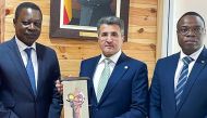 QCAA Acting President Mohammed Faleh Al Hajri with Minister of Infrastructure and Transport of the Republic of Benin Herve Hehomey and the Director General of the National Civil Aviation Agency of the Republic of Benin Karl Legba.
