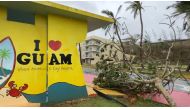 This video capture from James Reynolds' Twitter page @EarthUncutTV shows the damage caused by high winds and precipitation a day after Typhoon Mawar passed over Tumon Bay, Guam, May 25, 2023. (Photo by James REYNOLDS / AFP) 