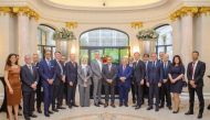 The Minister of Finance H E Ali bin Ahmed Al Kuwari along with other officials during the reception held in Paris yesterday.