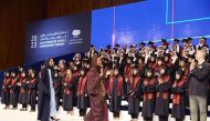 HH Sheikha Moza bint Nasser, Chairperson of Qatar Foundation, and HE Sheikha Hind bint Hamad Al Thani, Vice Chairperson and CEO of Qatar Foundation attended Qatar Foundation Schools Commencement Ceremony today, June 4. (Photo: Instagram/Moza bint Nasser)