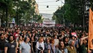 People participate in a demonstration in central Athens on June 15, 2023 following a deadly shipwreck which costed lives of at least 78 migrants off Greek Peloponeese peninsula. (Photo by Louisa Gouliamaki / AFP)