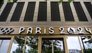 This photograph shows the entrance of the headquarters of the Paris 2024 Olympics headquarters as Police raided just over a year out from the opening ceremony of the quadrennial sporting showpiece, in Saint-Denis, northern Paris, on June 20, 2023. (Photo by Julien De Rosa / AFP)