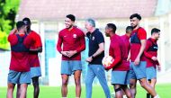 Qatar coach Carlos Queiroz during a training session with players recently.