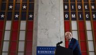:US President Joe Biden speaks about the economy at the Old Post Office in Chicago, Illinois, on June 28, 2023. (Photo by ANDREW CABALLERO-REYNOLDS / AFP)
