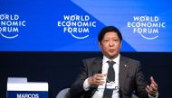 File photo of Philippine President Ferdinand Marcos Jr speaks at a session during the World Economic Forum annual meeting in Davos on January 18, 2023. (Photo by Fabrice Coffrini / AFP)

