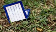 A shell casing is seen at the site of a mass shooting in the Brooklyn Homes neighborhood on July 2, 2023 in Baltimore, Maryland. (Nathan Howard/Getty Images/AFP) 