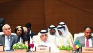 Minister of State for Foreign Affairs H E Sultan bin Saad Al Muraikhi attending  the NAM meeting in Baku.
