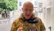 This video grab taken from handout footage posted on June 24, 2023 shows Yevgeny Prigozhin speaking inside the headquarters of the Russian southern military district in the city of Rostov-on-Don. (Photo by Handout / TELEGRAM/ @concordgroup_official / AFP) 