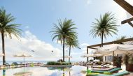 An outdoor terrace at the Fuwairit Kite Beach.
