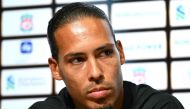 Liverpool's Dutch defender Virgil van Dijk listens to a question during a press conference at the Singapore Festival of Football in Singapore on July 29, 2023. (Photo by Mohd RASFAN / AFP)
