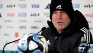 Philippines’ head coach Alen Stajcic speaks during a press conference at the Eden Park in Auckland on July 29, 2023, ahead of their 2023 FIFA Women's World Cup football match against Norway. Photo by Saeed KHAN / AFP