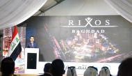 Iraqi Prime Minister H E Mohammed Shia Al Sudani addressing a ceremony to lay the foundation stone for a tourism complex in Baghdad being implemented by Qatar's Estithmar Holding.