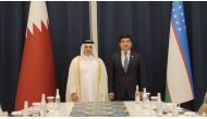 Minister of Municipality H E Dr. Abdullah bin Abdulaziz bin Turki Al Subaie meeting Minister of Agriculture of Uzbekistan H E Aziz Voitov. 