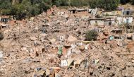 A general view shows the damage and destruction in the village of Tiksit, south of Adassil, on September 10, 2023, two days after a devastating 6.8-magnitude earthquake struck the country. (Photo by Fethi Belaid / AFP)
