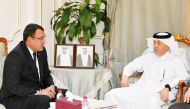 QC Director of Administrative and Finance Affairs Hussain Al Abdulghani during his meeting with the Director of the Turkmenistan Chamber of Commerce and Industry Kepbanov Serdar.