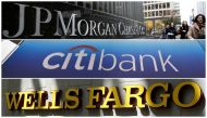 Signs of JP Morgan Chase Bank, Citibank and Wells Fargo & Co. bank are seen in this combination photo from Reuters files. File Photo / Reuters