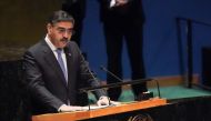 Pakistani Prime Minister Anwaar-ul-Haq Kakar addresses the 78th United Nations General Assembly at UN headquarters in New York City on September 22, 2023. (Photo by Bryan R. Smith / AFP)
 