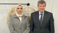 NHRC ChairMaryam bint Abdullah Al Attiyah with UN Under-Secretary-General for Policy Guy Ryder in New York.