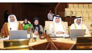 Shura Council members H E Sheikha bint Yousef Al Jufairi, H E Issa bin Ahmed Al Nasr, H E Salem bin Rashid Al Muraikhi and H E Hamad bin Abdulla Al Mulla taking part in the plenary session of the Arab Parliament in Cairo.
