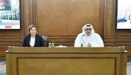 Officials during the seminar hosted by Qatar International Centre for Conciliation & Arbitration (QICCA) at Qatar Chamber 