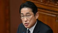 Japan's Prime Minister Fumio Kishida delivers his policy speech at extraordinary Diet session in Tokyo on October 23, 2023. Photo by Kazuhiro NOGI / AFP