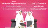 GORD’s Founding Chairman, Dr. Yousef Alhorr (right) and UDC’s Executive Director of Public Services, Abdullatif Al Yafei during the MoU signing.
