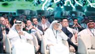 Minister of Finance, H E Ali bin Ahmed Al Kuwari, with other officials during the the seventh edition of the Future Investment Initiative Forum in Riyadh, Saudi Arabia.