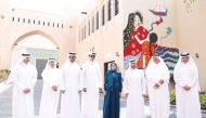 Katara General Manager, Prof. Dr. Khalid bin Ibrahim Al Sulaiti (third right), artist Lina Al Aali (fourth right) and other officials during the unveiling.