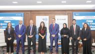 ICC Qatar and Crowel & Moring officials during the panel discussion at the QC headquarters.