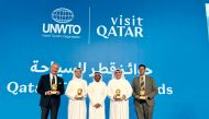  Qatar Tourism and Msheireb Properties officials during the Qatar Tourism Awards ceremony.