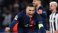 Paris Saint-Germain's French forward #07 Kylian Mbappe celebrates after scoring a goal during the UEFA Champions League 1st round, day 5, Group F football match between Paris Saint-Germain (PSG) and Newcastle United on November 28, 2023 at the Parc des Princes stadium in Paris. (Photo by FRANCK FIFE / AFP)
