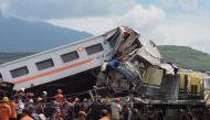 Search and rescue teams work at the scene of a train accident in Cicalengka, West Java province on January 5, 2024. Photo by TIMUR MATAHARI / AFP