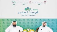 Director of the General Department of Endowments Dr. Sheikh Khalid bin Mohammed bin Ghanem Al Thani (right), and Head of the Islamic Education Guidance Section, MoEHE, Nasser Al Marri addressing a press conference yesterday.