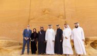 Minister of Culture H E Sheikh Abdulrahman bin Hamad Al Thani (centre) and Minister of Culture of the Kingdom of Saudi Arabia H H Prince Badr bin Abdullah bin Farhan Al-Saud (third left) and other officials during the event.