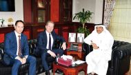 Qatar Chamber Acting General Manager Ali Saeed Bu Sherbak Al Mansori with Czech Trade Promotion Agency CEO Radomil Dolezal and Director of CzechTrade Qatar Michal Sontodinomo.