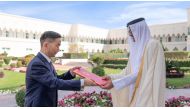 His Highness receiving the credentials of HE Cao Xiaolin, Ambassador of the People's Republic of China